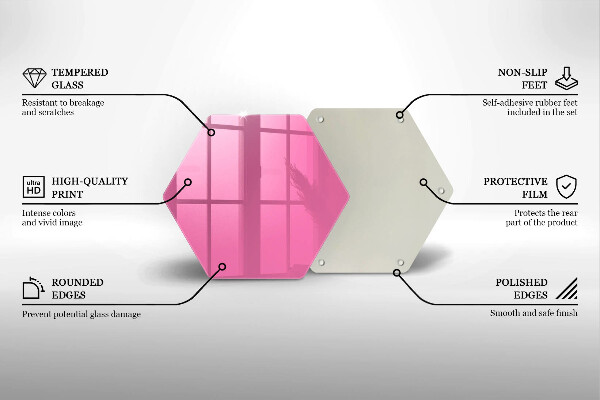 Tabla de cortar de vidrio Color rosa