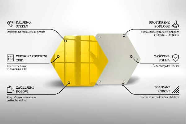 Tabla de cortar de vidrio Amarillo