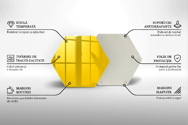 Tabla de cortar de vidrio Amarillo