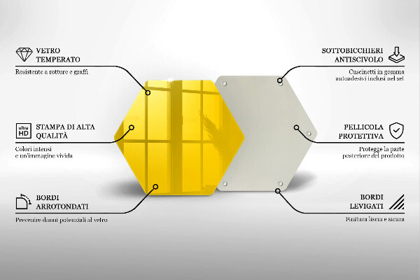 Tabla de cortar de vidrio Amarillo