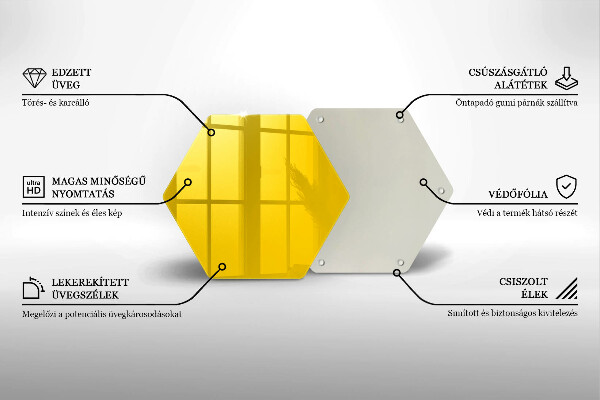 Tabla de cortar de vidrio Amarillo