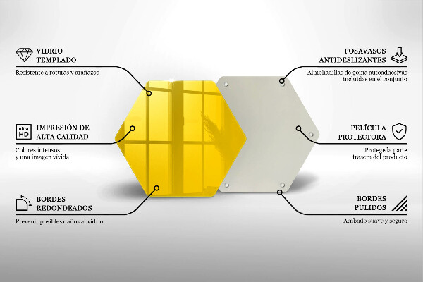 Tabla de cortar de vidrio Amarillo