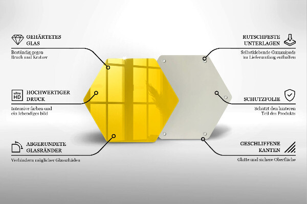 Tabla de cortar de vidrio Amarillo