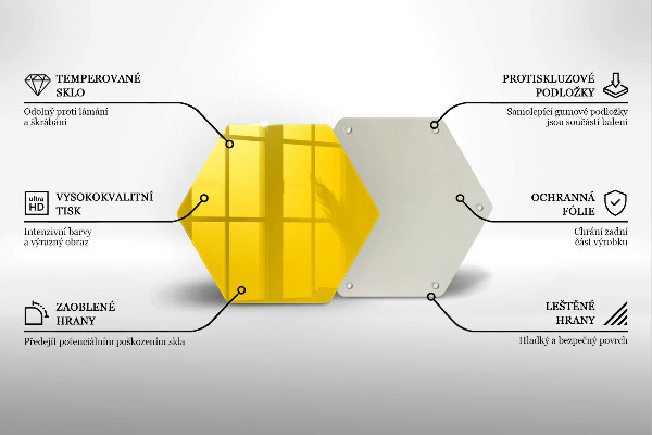 Tabla de cortar de vidrio Amarillo