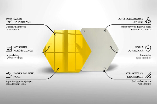 Tabla de cortar de vidrio Amarillo