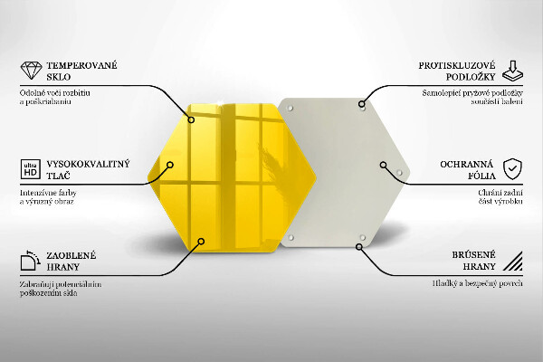 Tabla de cortar de vidrio Amarillo