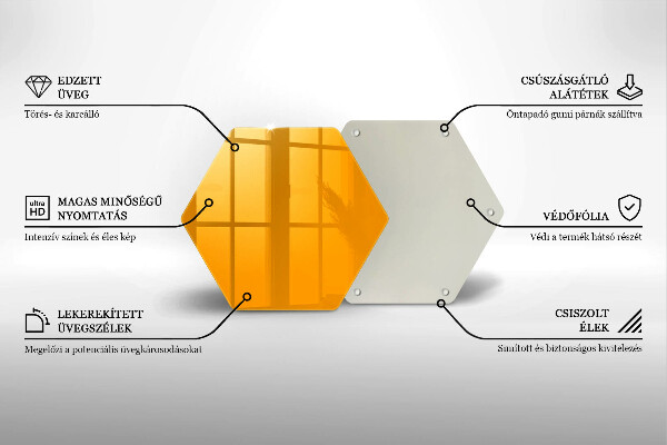 Tabla de cortar de vidrio Color amarillo oscuro