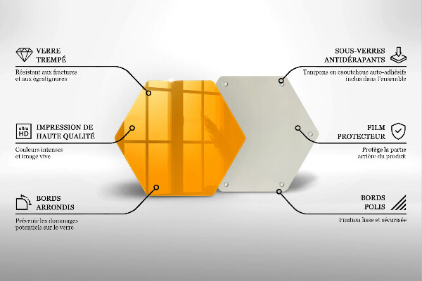 Tabla de cortar de vidrio Color amarillo oscuro
