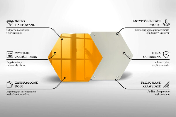 Tabla de cortar de vidrio Color amarillo oscuro