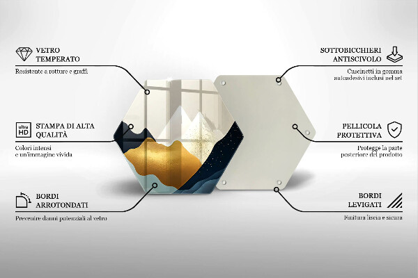 Tabla de cortar de vidrio Montañas abstractas