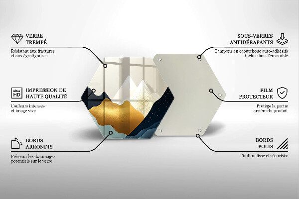 Tabla de cortar de vidrio Montañas abstractas