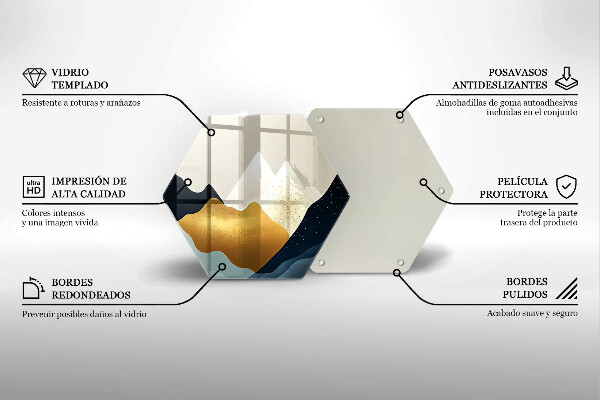 Tabla de cortar de vidrio Montañas abstractas