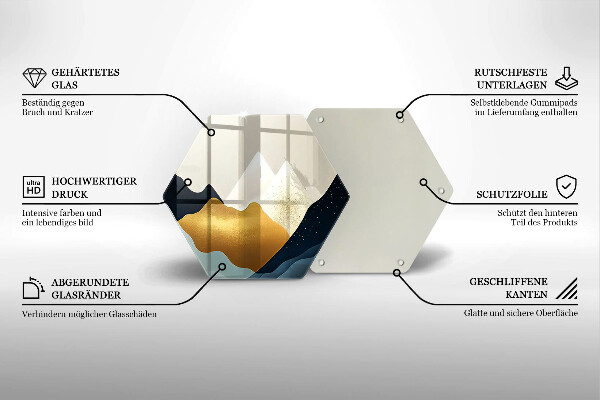 Tabla de cortar de vidrio Montañas abstractas