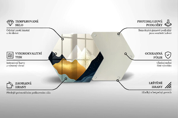 Tabla de cortar de vidrio Montañas abstractas