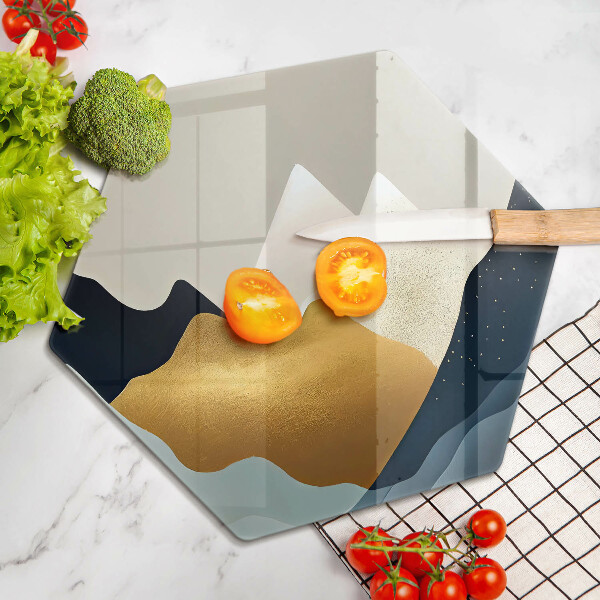 Tabla de cortar de vidrio Montañas abstractas