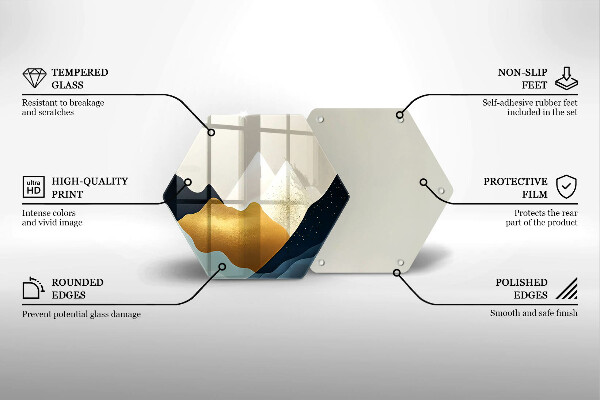 Tabla de cortar de vidrio Montañas abstractas