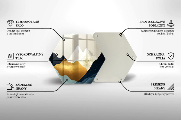 Tabla de cortar de vidrio Montañas abstractas