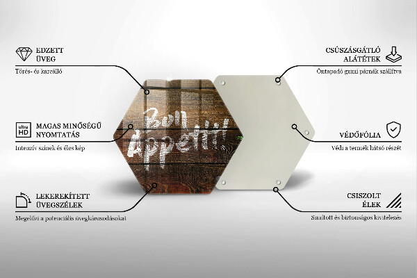 Tabla de cortar de vidrio Tableros de inscripción bon appetit