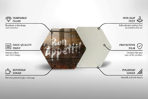 Tabla de cortar de vidrio Tableros de inscripción bon appetit