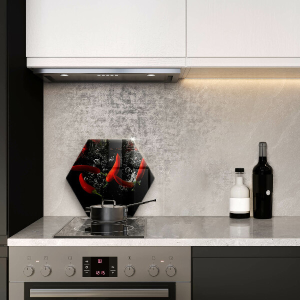 Tabla de cortar de vidrio Chiles en agua