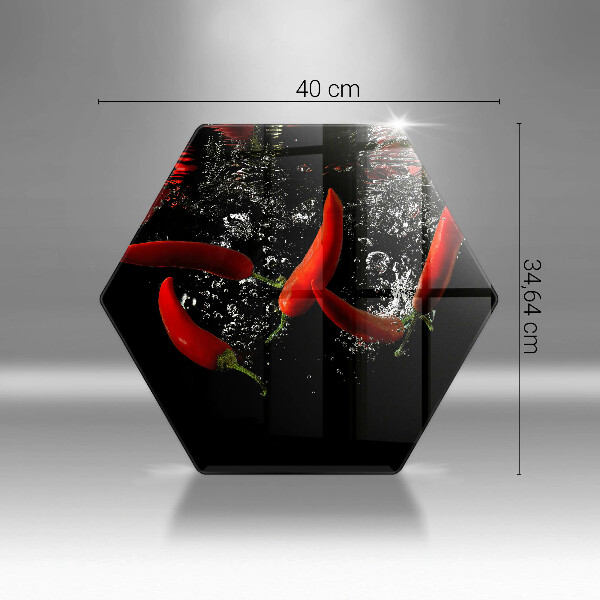 Tabla de cortar de vidrio Chiles en agua