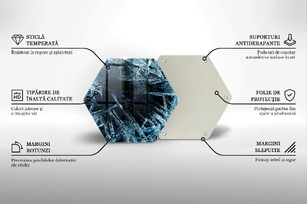 Tabla de cortar de vidrio Estructura del hielo afilado