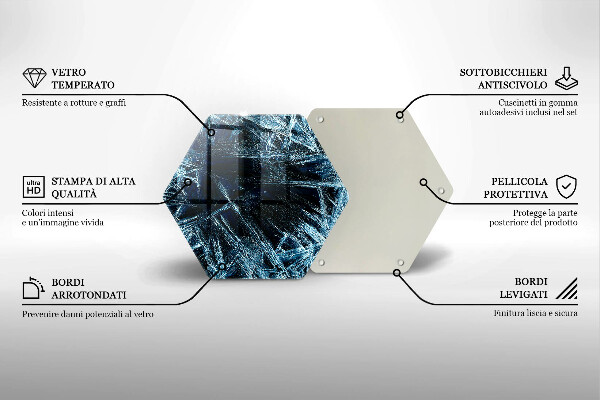 Tabla de cortar de vidrio Estructura del hielo afilado