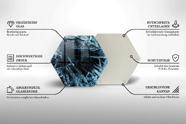 Tabla de cortar de vidrio Estructura del hielo afilado