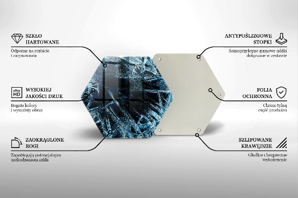 Tabla de cortar de vidrio Estructura del hielo afilado