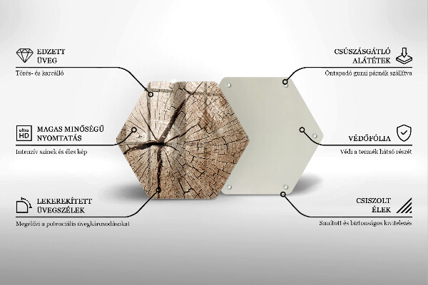 Tabla de cortar de vidrio Sección transversal de un árbol
