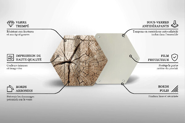 Tabla de cortar de vidrio Sección transversal de un árbol