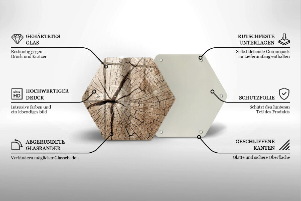 Tabla de cortar de vidrio Sección transversal de un árbol