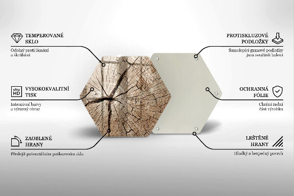 Tabla de cortar de vidrio Sección transversal de un árbol