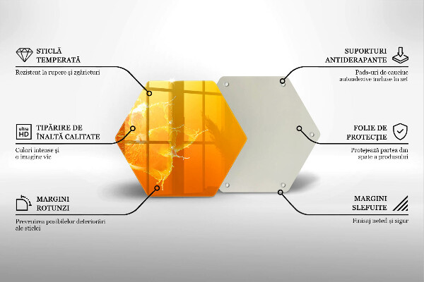 Tabla de cortar de vidrio Fruta jugosa de naranja