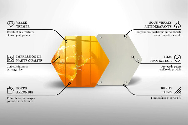 Tabla de cortar de vidrio Fruta jugosa de naranja