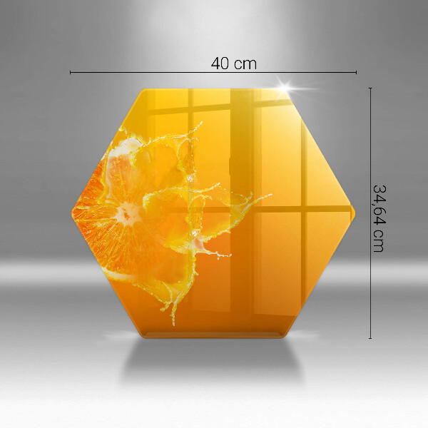 Tabla de cortar de vidrio Fruta jugosa de naranja