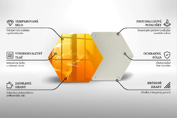 Tabla de cortar de vidrio Fruta jugosa de naranja