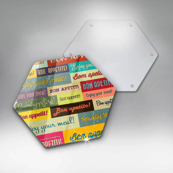 Tabla de cortar de vidrio Subtítulos buen provecho idiomas