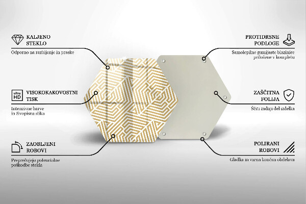 Tabla de cortar de vidrio Líneas geométricas