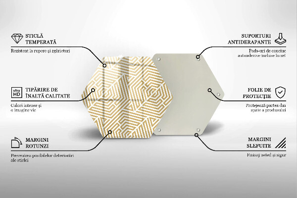 Tabla de cortar de vidrio Líneas geométricas