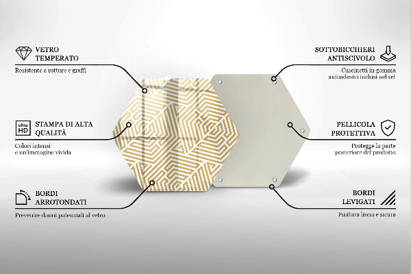Tabla de cortar de vidrio Líneas geométricas