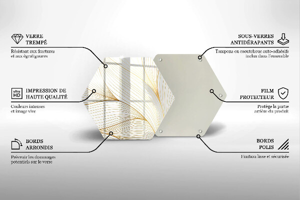 Tabla de cortar de vidrio Patrón de líneas modernas
