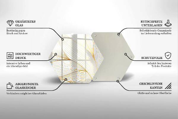 Tabla de cortar de vidrio Patrón de líneas modernas