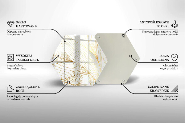 Tabla de cortar de vidrio Patrón de líneas modernas