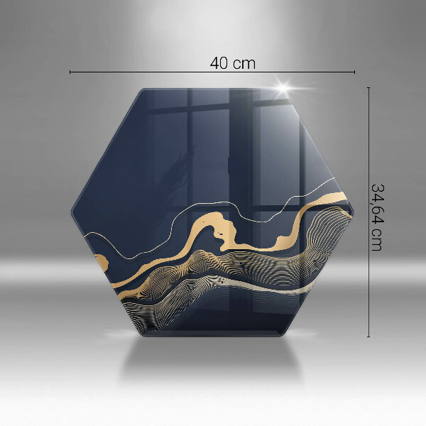 Tabla de cortar de vidrio Líneas doradas abstractas