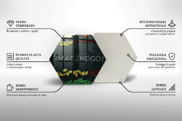 Tabla de cortar de vidrio Inscripción ¡buen provecho!