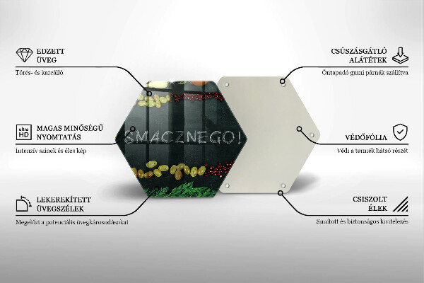 Tabla de cortar de vidrio Inscripción ¡buen provecho!