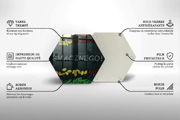 Tabla de cortar de vidrio Inscripción ¡buen provecho!