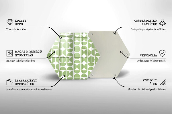 Tabla de cortar de vidrio Patrón de formas boho