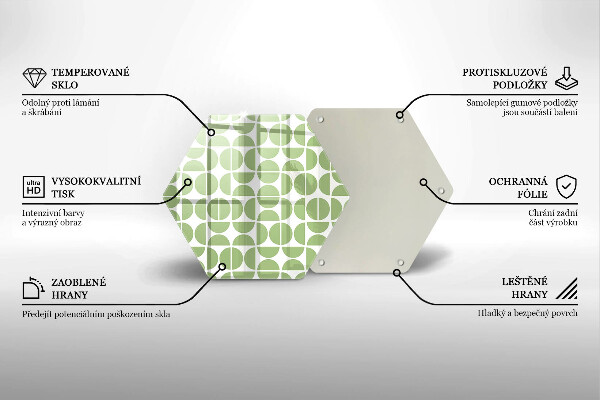 Tabla de cortar de vidrio Patrón de formas boho